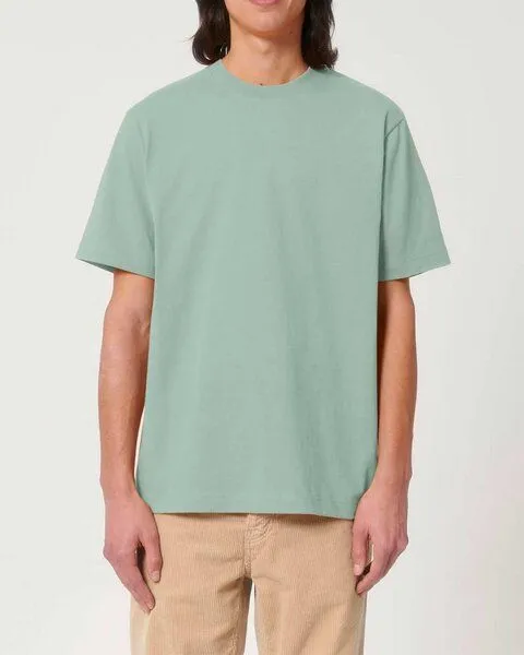 YTWOO YTWOO Sehr dickes Unisex T-Shirt | 240 g/qm | Top Premium Bio-Baumwolle, Hellgrün, – Produktbild 2 von 4