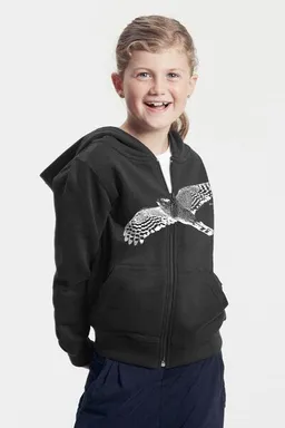 Peaces.bio - handbedruckte Biomode Peaces.bio - handbedruckte Biomode Bio-Kinder-Zip-Hoodie "Sperber" – Produktbild 1 von 1