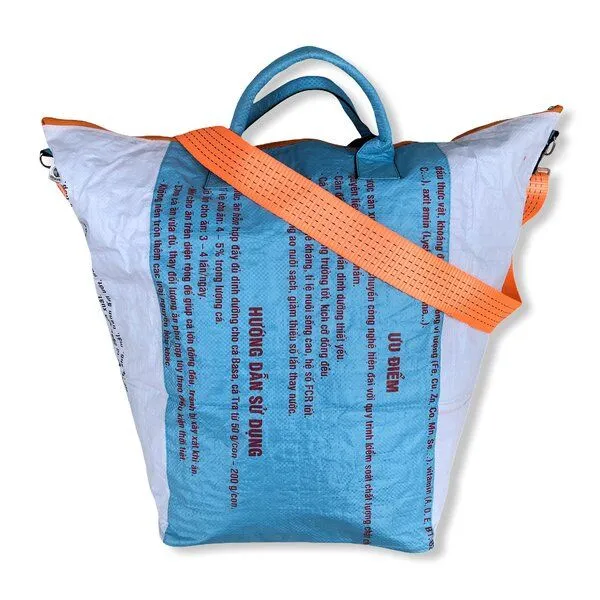Beadbags Beadbags Großer Multifunktionsbehälter / Wäschesack recycelter Reissack in Large, Blau/weiss, – Produktbild 3 von 4