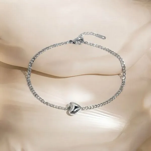 ELEKTROPULLI ELEKTROPULLI HERZ Armband ca. 20 cm x 8 mm (inkl. 4 cm Verlängerungskette), Silber, – Produktbild 1 von 1
