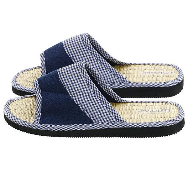 Les Tôngs Les Tôngs JUNCUS-W Vichy Karo Zimtlatschen Flip-Flops mit Zimtsohle, Blau/weiß, – Produktbild 2 von 4
