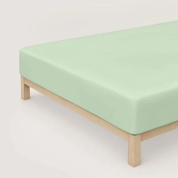 Schlafgut Schlafgut Boxspring Spannbettlaken Pure 95% Biobaumwolle, 5% Elasthan - Matratzenhöhe bis 40cm, Green light, – Produktbild 1 von 4