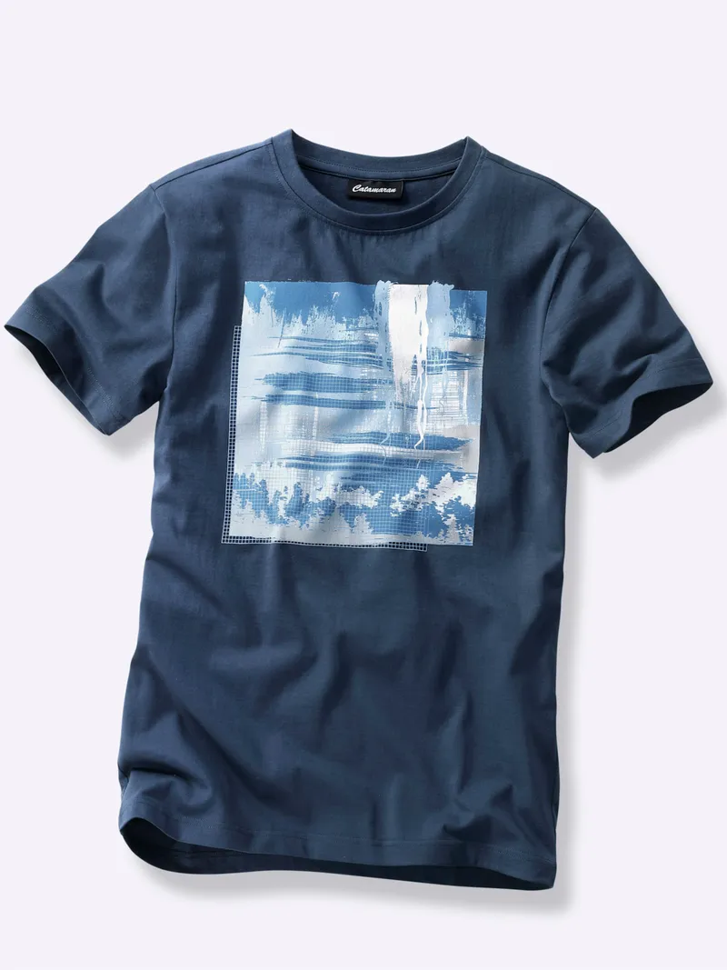 Catamaran T-Shirt, Dunkelblau-bedruckt, – Produktbild 1 von 2
