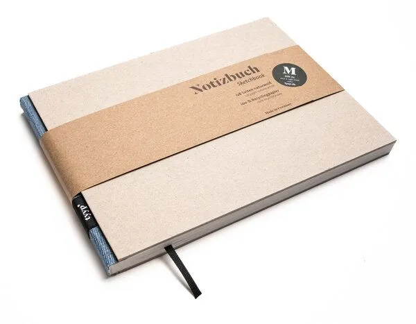 tyyp Skizzenbuch A5 querformat - perforiert - 100% Recyclingpapier - BerlinBook by tyyp, Jeans, – Produktbild 1 von 4