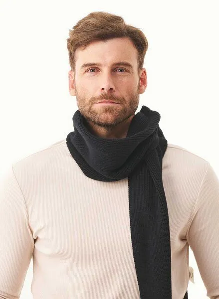 ORGANICATION ORGANICATION Unisex Strickschal aus Bio-Baumwolle, Black, – Produktbild 3 von 3