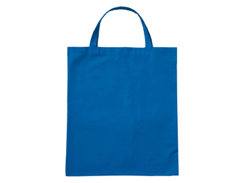 Baumwoll-Tragetaschen, blau 38x42 cm mit zwei kurzen Henkeln – Produktbild 2 von 2
