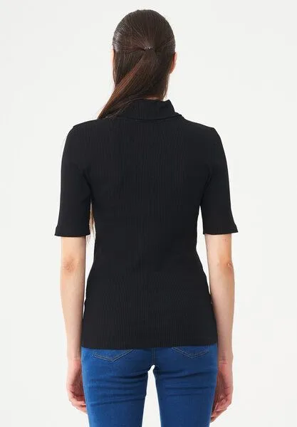 ORGANICATION ORGANICATION Rollkragenshirt aus Bio-Baumwolle, Black, – Produktbild 4 von 4
