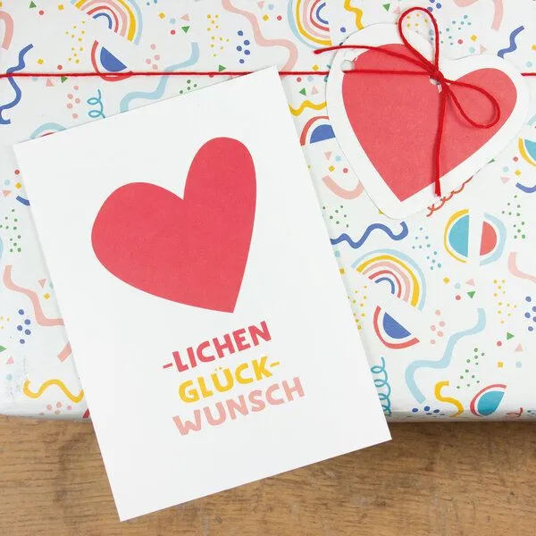 Bow & Hummingbird Bow & Hummingbird Postkarte "Herzlichen Glückwunsch" aus Recyclingpapier – Produktbild 2 von 3