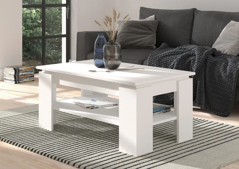 xonox.home Couchtisch Titan, Weiß Modern 100x45x60 cm, Weiß, – Produktbild 1 von 4
