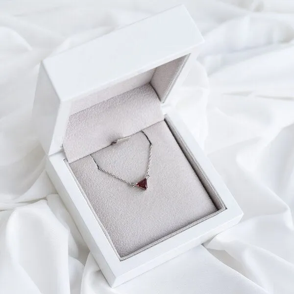 Eppi Eppi Minimalistische Kette mit Granat Modu, Gelb, – Produktbild 4 von 4