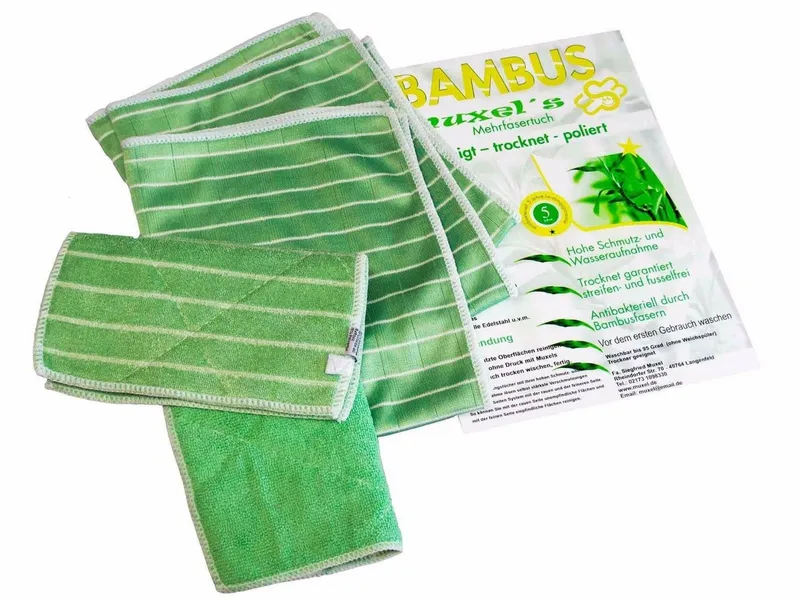 Muxel Bambus-Reinigungstuch-Set Putzlappen Küchen Reinigungstuch für Streife Reinigungstuch (66% Polyester / 18% Viskose aus Bambus/ 16% Polyamid, 40), Grün, – Produktbild 1 von 2