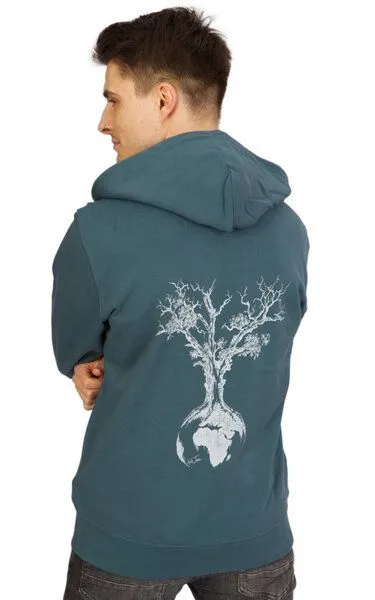 Life-Tree Life-Tree Zipper aus Biobaumwolle Unisex "Weltenbaum" in Stargazer Blau – Produktbild 3 von 5