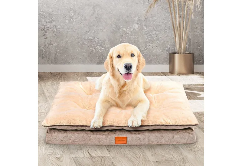 Wahre Tierliebe Tierbett - Premium Hunde Kissen "Easy" - orthopädisch und flauschig -, 100% Polyester, Braun, – Produktbild 1 von 5