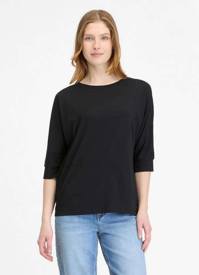 ragwear ragwear Langarmshirt SHIMONA aus Baumwollmischung, mit Jersey-Struktur, Regular Fit, normale Länge, Schwarz, – Produktbild 1 von 1