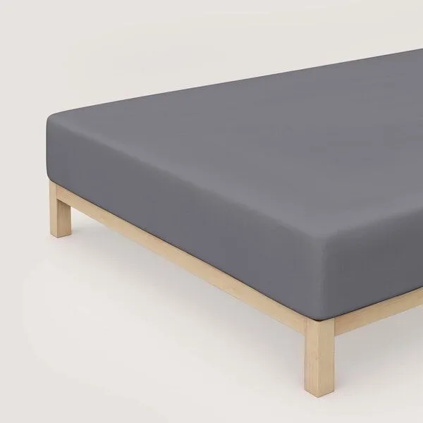 Schlafgut Schlafgut Boxspring Spannbettlaken Pure 95% Biobaumwolle, 5% Elasthan - Matratzenhöhe bis 40cm, Gray mid, – Produktbild 1 von 4
