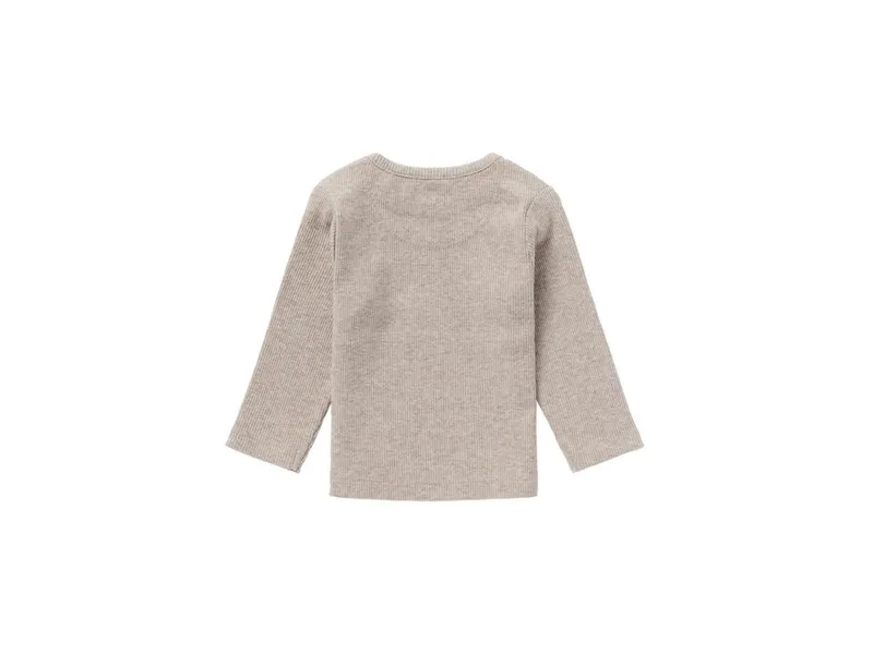 Noppies Langarmshirt Natal taupe melange rip Gr. 74, Natur, braun, – Produktbild 2 von 2