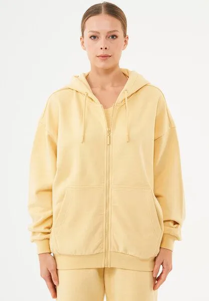 ORGANICATION ORGANICATION ESSENTIALS-JALE- Soft Touch Sweatjacke aus Bio-Baumwolle, Soft yellow, – Produktbild 1 von 4