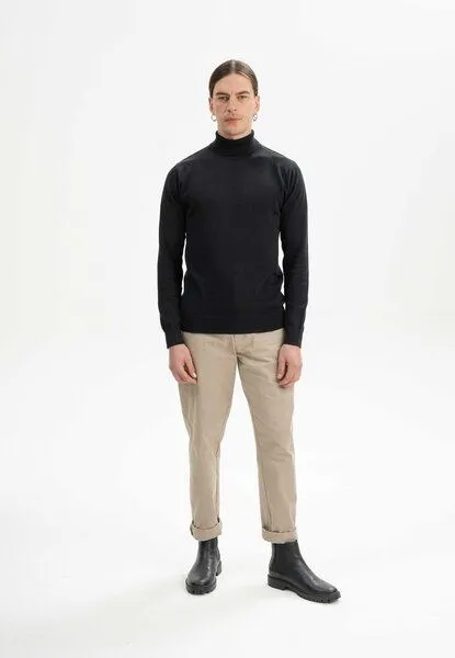 MELA Feinstrick Rollkragenpullover KANJA | von MELA | Fairtrade & GOTS zertifiziert, Schwarz, – Produktbild 3 von 4