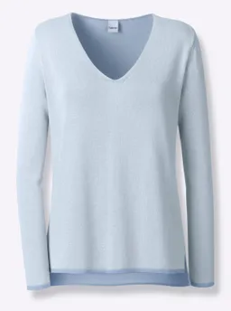 heine Feinstrickpullover hellblau-bleu-gemustert – Produktbild 1 von 1