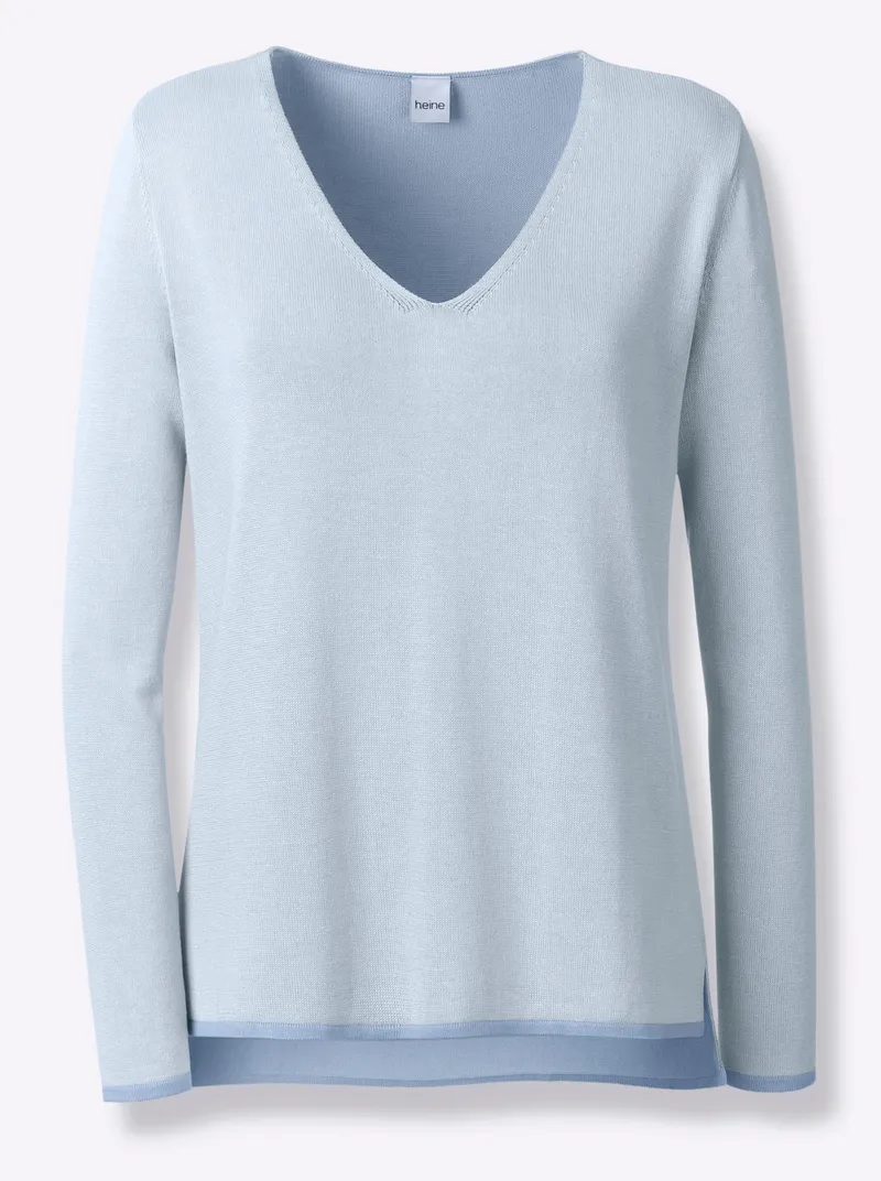heine Feinstrickpullover hellblau-bleu-gemustert, Hellblau-bleu-gemustert, – Produktbild 1 von 2