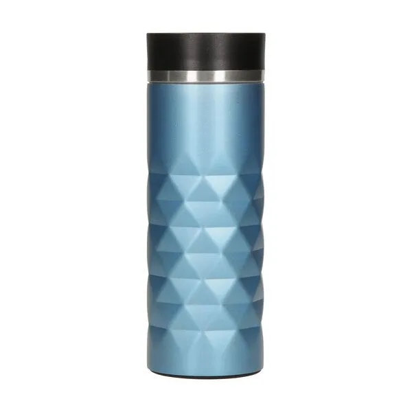 elasto elasto Edelstahl Thermobecher Diamond - 450 ml - auslaufsicherer Verschluss, Aquamarin blau, – Produktbild 1 von 4
