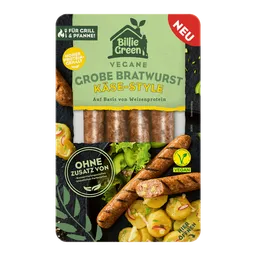 Billie Green Vegane Grobe Bratwurst Käse-Style, 180g – Produktbild 1 von 1