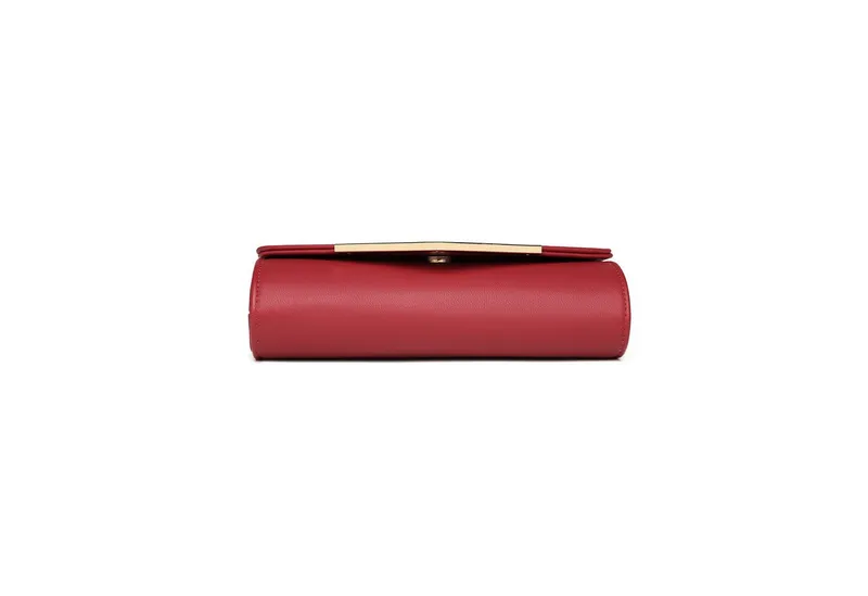 Miss Lulu Abendtasche Damen Clutch – Elegante Mini Abendtasche mit Kette für Party, Hochzeit, Rot, – Produktbild 5 von 5