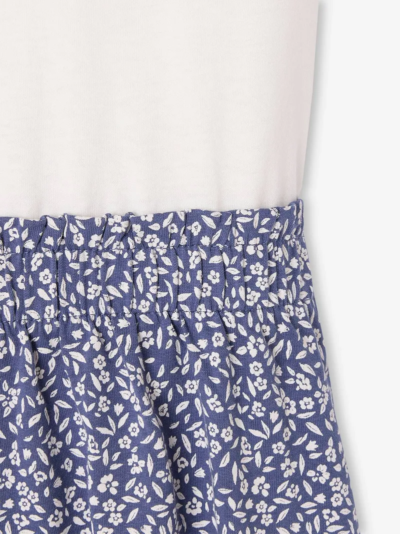 Vertbaudet 2-in-1-Kleid mit Herzstickerei Mädchen -, Indigo-blau, – Produktbild 3 von 3