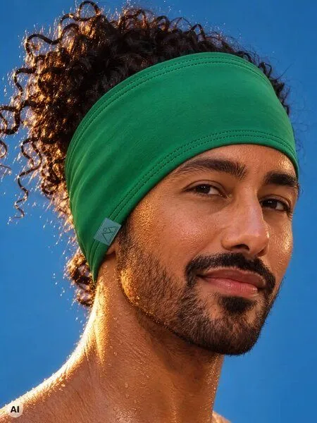 nice to meet me nice to meet me Stirnband zum Laufen & Sport – schnelltrocknendes Schweißband aus ECONYL® regeneriertem Nylon, Green tea, – Produktbild 1 von 4