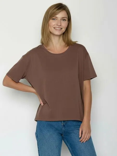 GreenBomb GREENBOMB Basic Feel - Lässiges T-Shirt aus Bio-Baumwoll-Mix / GOTS / Fair & Vegan, Braun (earth wood), – Produktbild 1 von 4