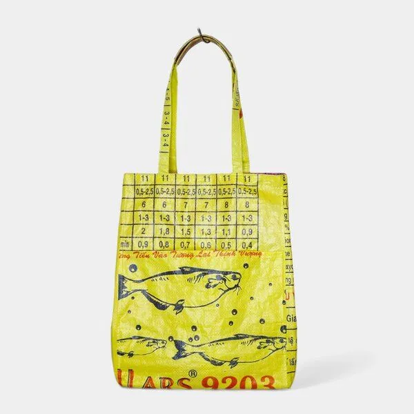 REFISHED fair fashion REFISHED fair fashion Tasche BUSINESS BAG upcycelte Fischfuttersäcke, #fish gelb-dollar, – Produktbild 4 von 7