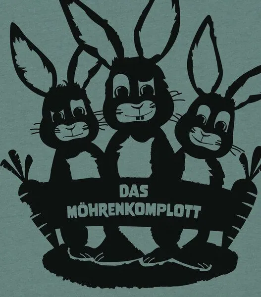 päfjes päfjes Das Hasen Möhrenkomplott - Fair Wear Männer/Unisex T-Shirt, Grün (green bay), – Produktbild 4 von 4