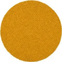myfelt myfelt Filzkugelteppich rund, 100% Schurwolle, Senfgelb (klara), – Produktbild 1 von 1
