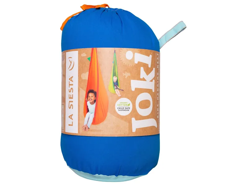 HANS NATUR HANS NATUR Kinder Hängehöhle "Joki" Bio-Baumwolle mit Befestigungsset blau Maße 150 x 70 cm – Produktbild 2 von 2