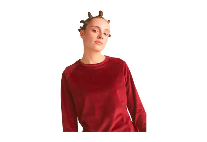 Leela Cotton Leela Cotton Sweatshirt Nickysweatshirt, Rot, – Produktbild 4 von 5