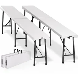 Casaria® Bierbank 2er-Set klappbar platzsparend für 8 Personen 200kg je Bank – Produktbild 1 von 1