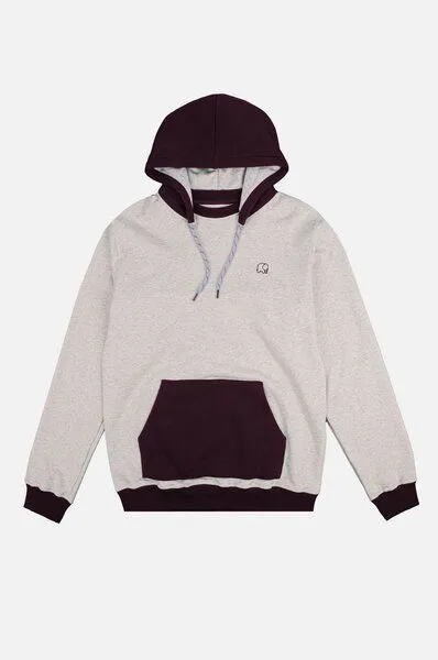 Trendsplant Trendsplant The Hooded Oversized Sweatshirt Warm Heather Grey/Wine Red, Grau, – Produktbild 2 von 4