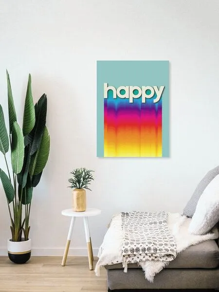 Photocircle Photocircle Poster / Leinwandbild - HAPPY - retro rainbow typography – Produktbild 4 von 4