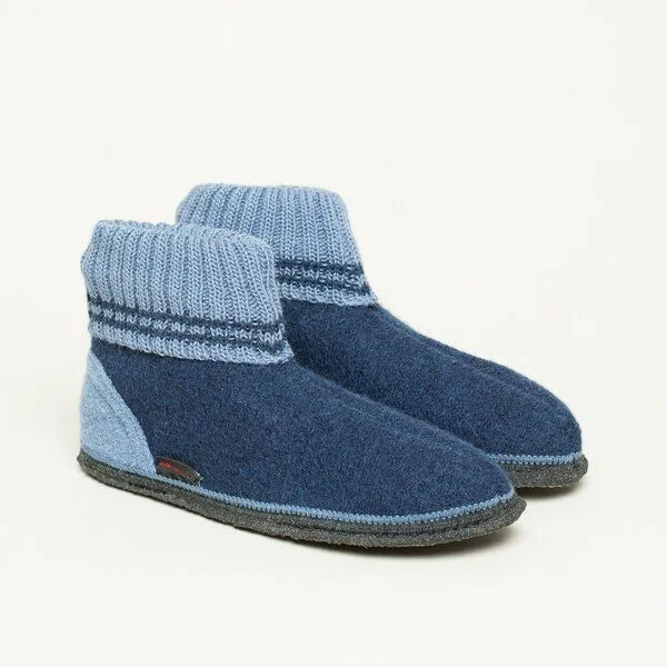 Kitz-Pichler Kitz-Pichler Hüttenschuh Ötz - Hausschuh für Damen & Herren aus 100% Schurwolle, Dunkel-blau, – Produktbild 1 von 4