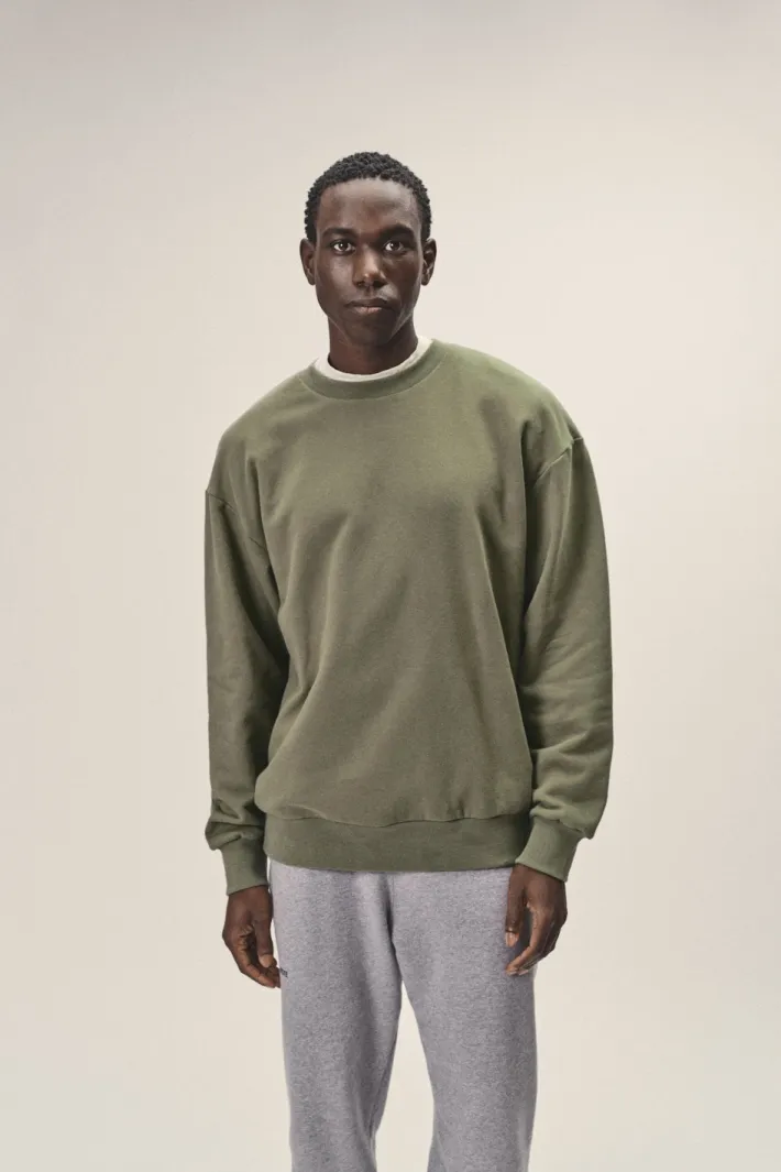 WOTE WOTE Herren vegan Sweatshirt In Oversized Oliv, Hellgrün, – Produktbild 2 von 2