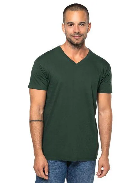 YTWOO YTWOO Basic Herren T-Shirt mit V-Ausschnitt aus Bio-Baumwolle, Forest green, – Produktbild 1 von 4
