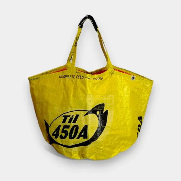 REFISHED fair fashion REFISHED fair fashion Tasche 'SOULMATE' - upcycelte Fischfuttersäcke, #fish gelb-til, – Produktbild 5 von 7