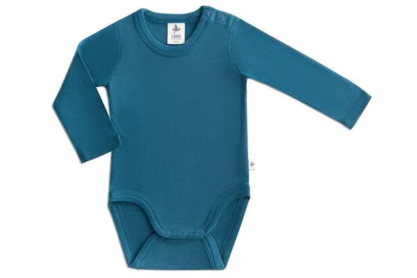 Leela Cotton Leela Cotton Baby Kinder Body Langarm Bio-Baumwolle Rippjersey 2005, Blau-donau, – Produktbild 1 von 4