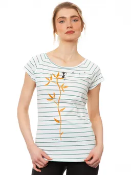 FellHerz Me Time Cap Sleeve striped white teal - L – Produktbild 1 von 1