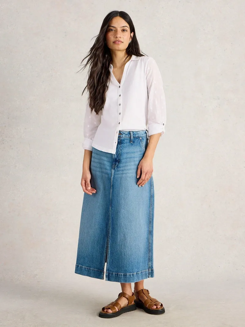 White Stuff Bluse Annie aus Material-Mix - 50, Blasses elfenbein, – Produktbild 2 von 4