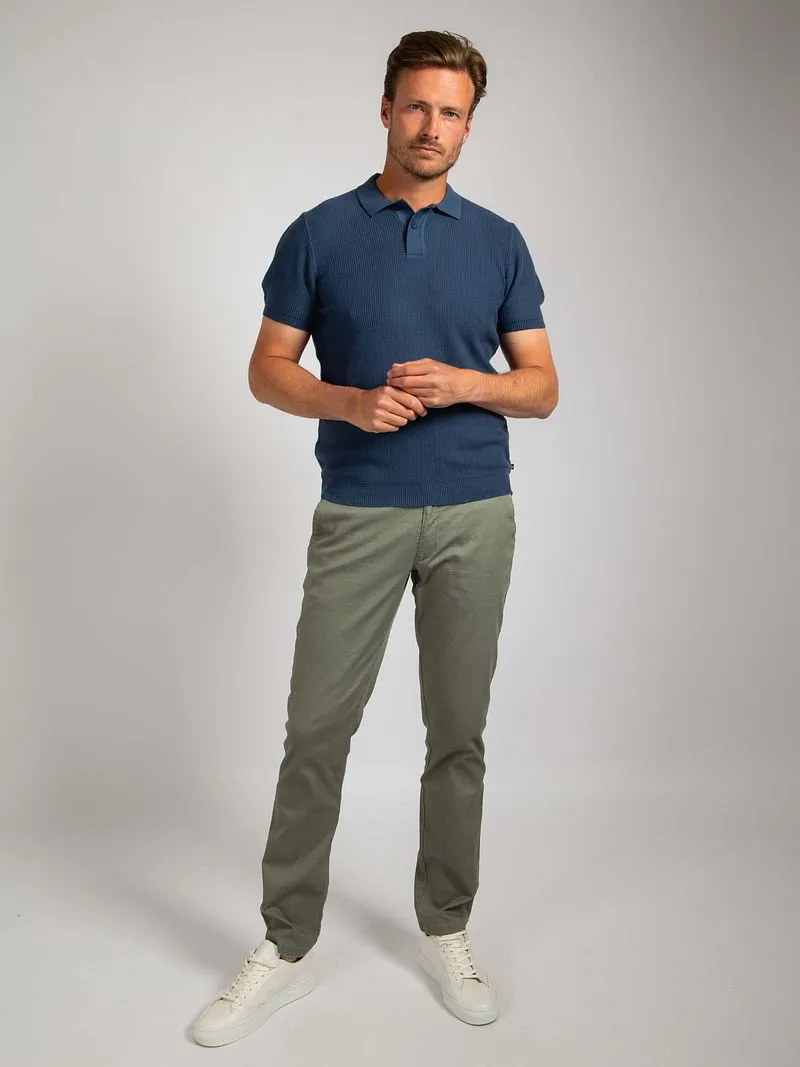 Suitable Suitable Respect Poloshirt Structure Knit Blau - Größe XXL, Blau, – Produktbild 5 von 5