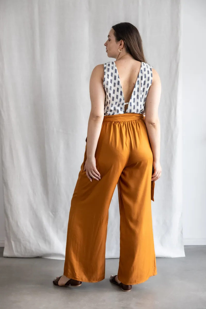Jyoti - Fair Works Jyoti - Fair Works Damen vegan Hose Rajni Kupfer, Dunkelorange, – Produktbild 2 von 2