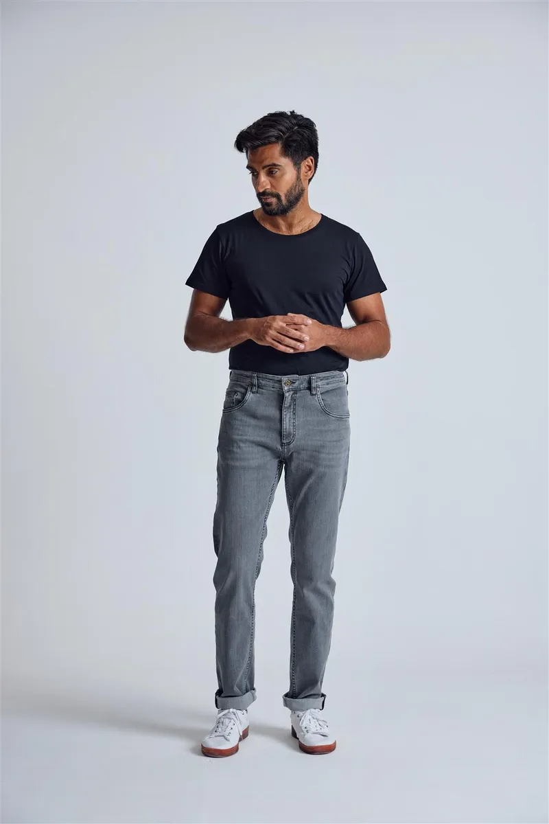Flax and Loom Slim Fit Jeans Modell: Miles, Silver fox, – Produktbild 1 von 2
