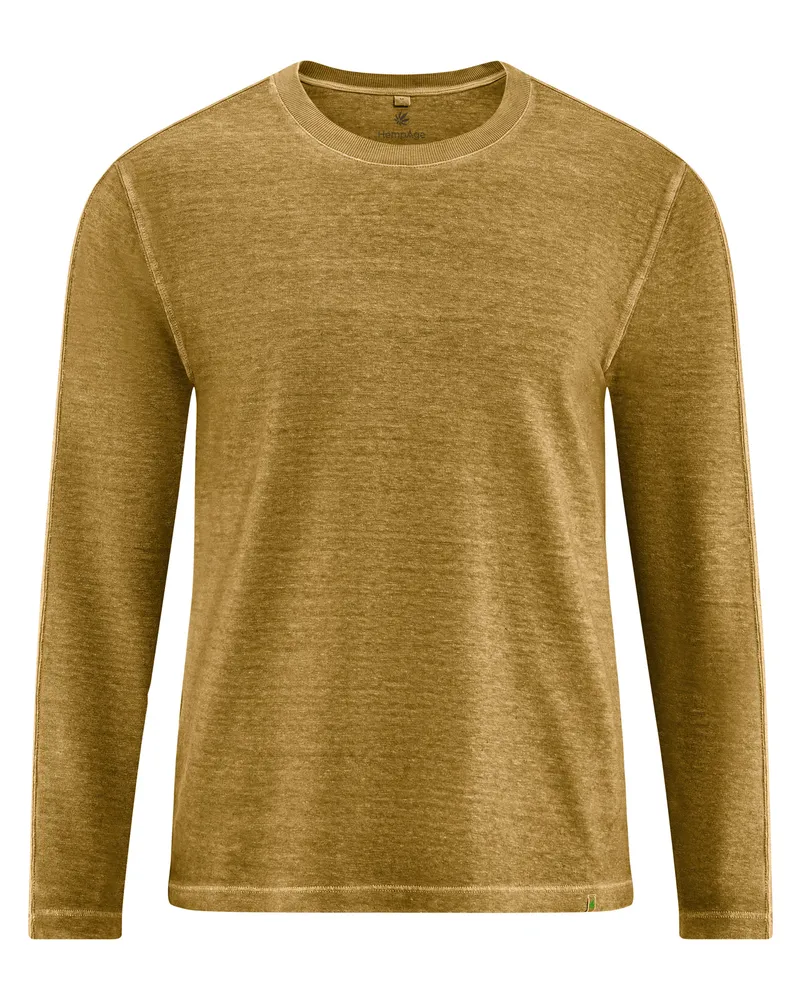 HempAge Hempage Herren vegan Langarmshirt In Erdnussbraun, Braun, – Produktbild 1 von 2