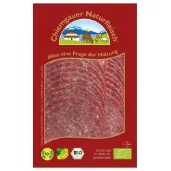 Chiemgauer Naturfleisch Chiemgauer Naturfleisch Edelsalami mit Edelschimmel aus Bayern, luftgetrocknet, geschnitten – Produktbild 1 von 1
